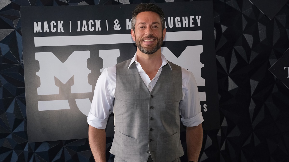 AUSTIN, TEXAS - APRIL 27: Zachary Levi attends the 2023 Mack, Jack & McConaughey Gala at ACL Live at Moody Theatre on April 27, 2023 in Austin, Texas.
