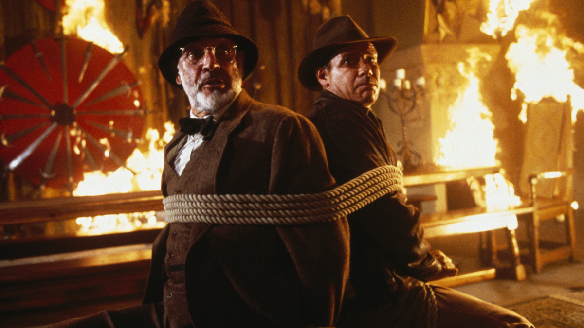 Harrison Ford as Indiana Jones and Sean Connery as Dr. Henry Jones Snr. in 'Indiana Jones and the Last Crusade'