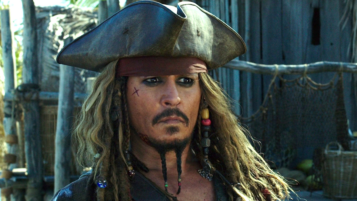 Johny Depp as Captain Jack Sparrow in Pirates of the Caribbean Dead Men Tell No Tales