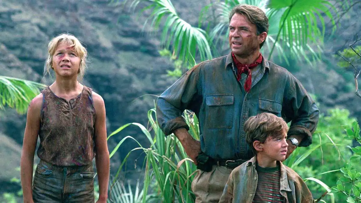 Ariana Richards Sam Neill and Tim Murphy in 'Jurassic Park'