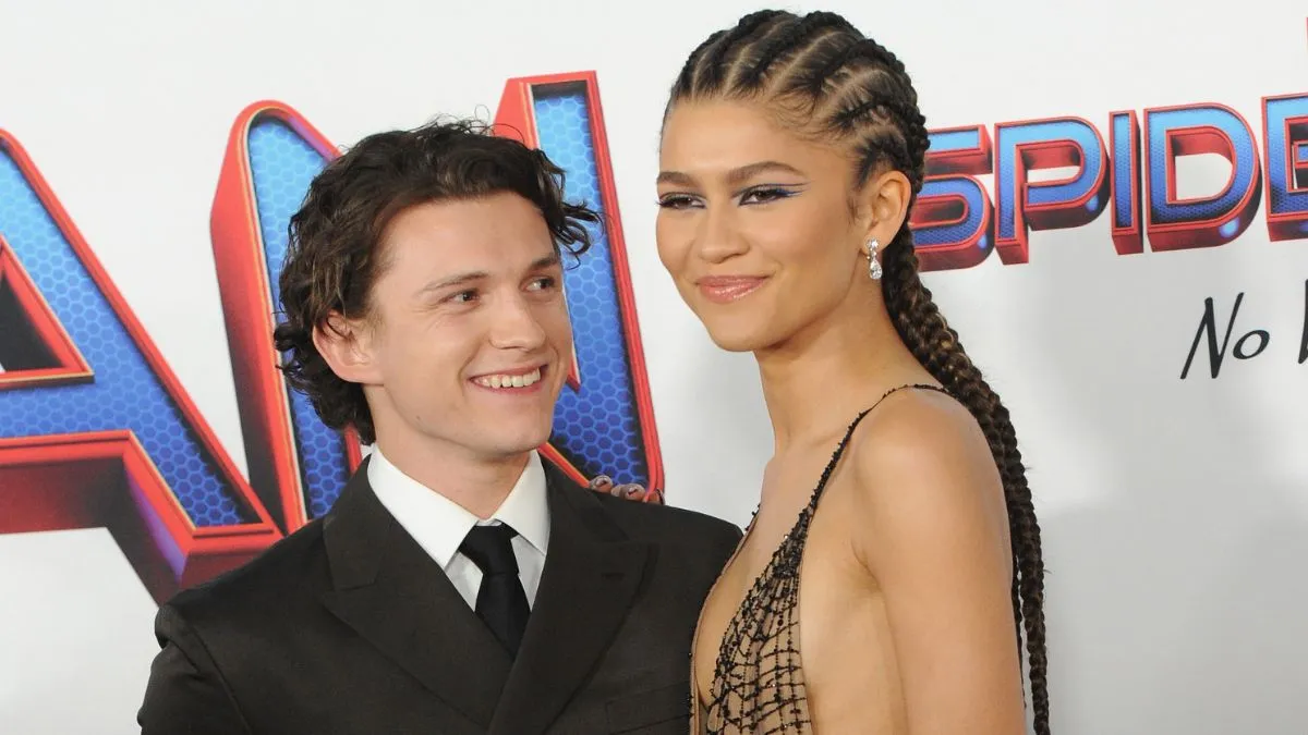LOS ANGELES, CA - DECEMBER 13: Tom Holland and Zendaya attend Sony Pictures' "Spider-Man: No Way Home" Los Angeles Premiere held at The Regency Village Theatre on December 13, 2021 in Los Angeles, California.