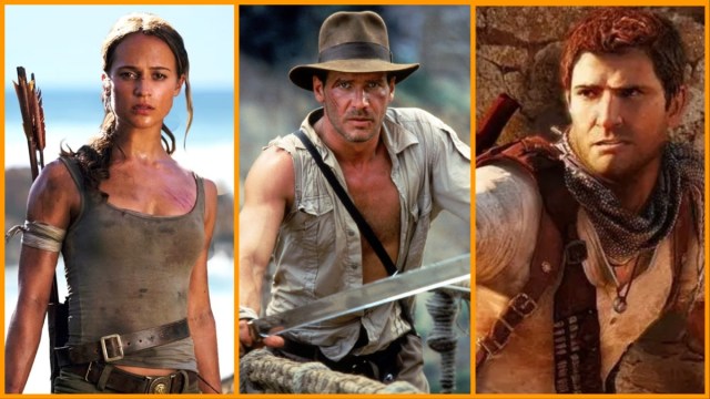 Alicia Vikander as Lara Croft/Harrison Ford as Indiana Jones/Nolan North as Nathan Drake