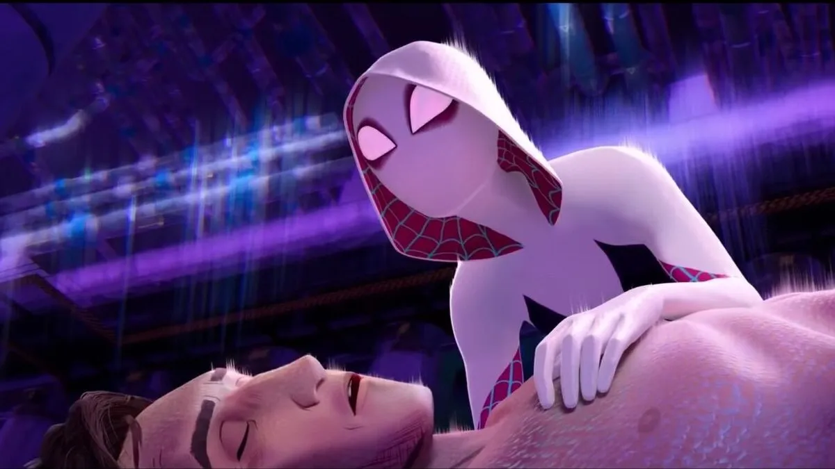 Spider-Gwen and Peter Parker of Earth-65 in 'Spider-Man: Across the Spider-Verse'