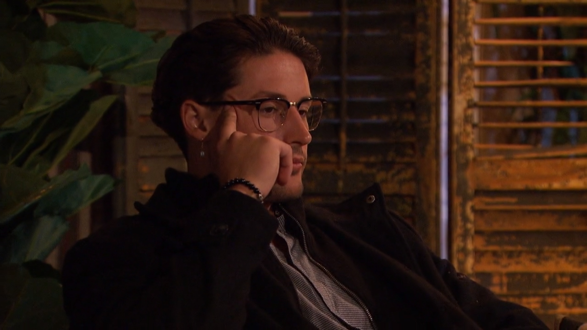 Brayden from The Bachelorette looking pensive