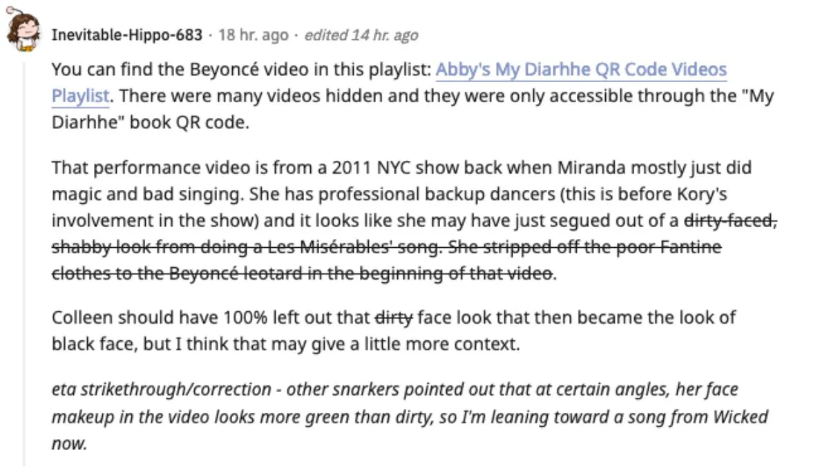 Reddit comments about Colleen Ballinger
