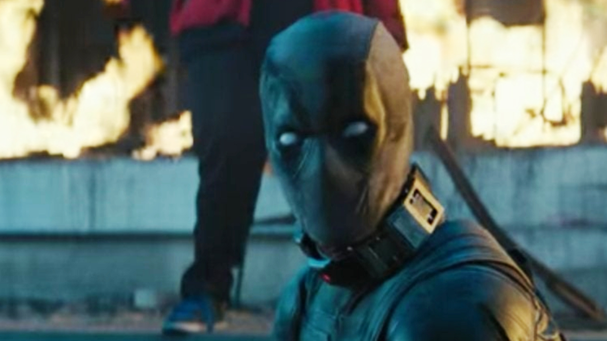 Deadpool in his gray X-Force suit in Deadpool 2