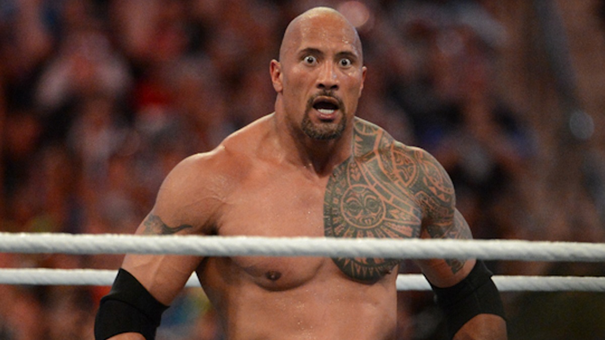 MIAMI GARDENS, FL - APRIL 1: Dwayne ''The Rock'' Johnson looks on during his match against John Cena during WrestleMania XXVIII at Sun Life Stadium on April 1, 2012 in Miami Gardens, Florida.