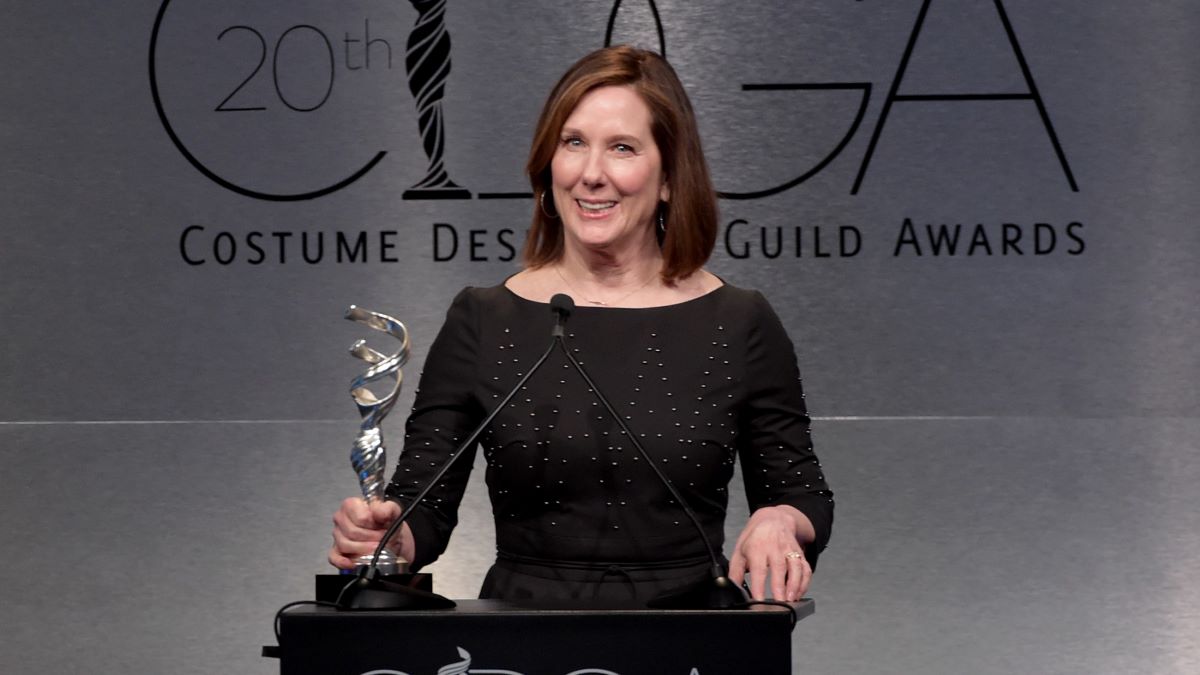 Producer Kathleen Kennedy speaks onstage during the Costume Designers Guild Awards at The Beverly Hilton Hotel on February 20, 2018 in Beverly Hills, California. (Photo by Kevin Winter/Getty Images)
