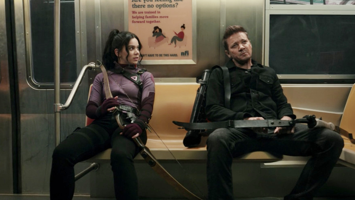 Hailee Steinfeld and Jeremy Renner as Kate Bishop and Clint Barton in 'Hawkeye'