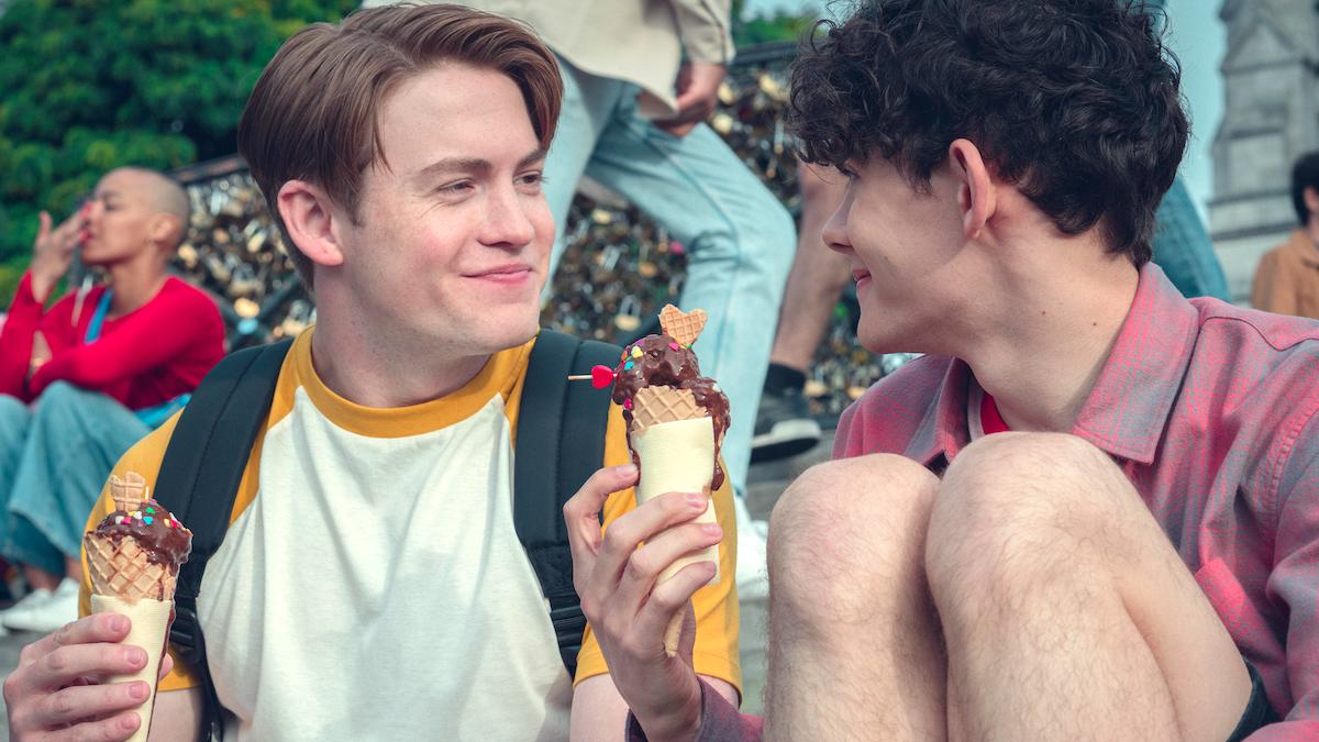 Kit Connor and Joe Locke as Nick and Charlie in Heartstopper Netflix