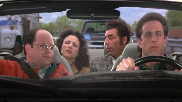 Seinfeld characters in car