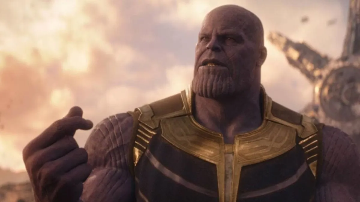 Thanos snaps his fingers (without the Infinity Gauntlet) on the planet Titan in 'Avengers: Infinity War.'