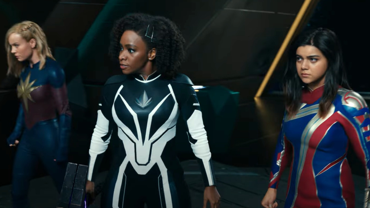 Brie Larson, Teyonah Parris, and Iman Vellani in 'The Marvels'
