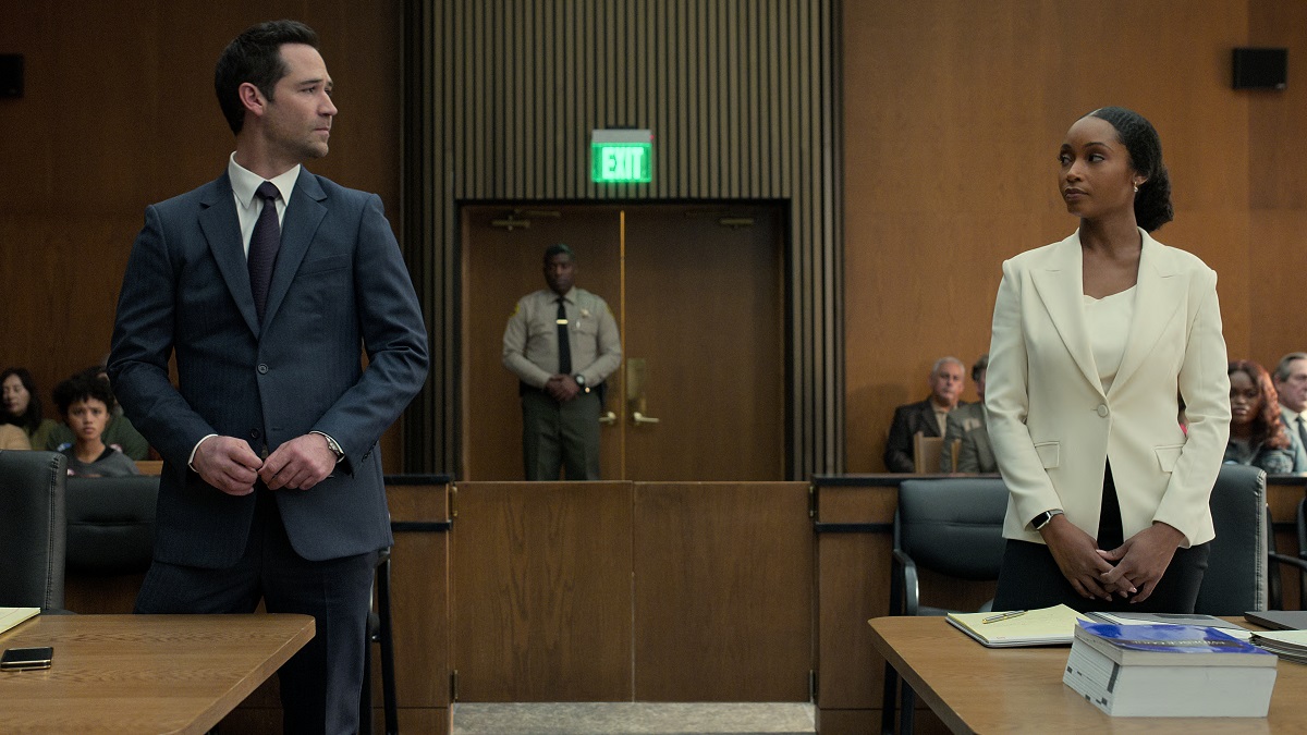 The Lincoln Lawyer. (L to R) Manuel Garcia-Rulfo as Mickey Haller, Yaya DaCosta as Andrea Freeman in episode 203 of The Lincoln Lawyer.