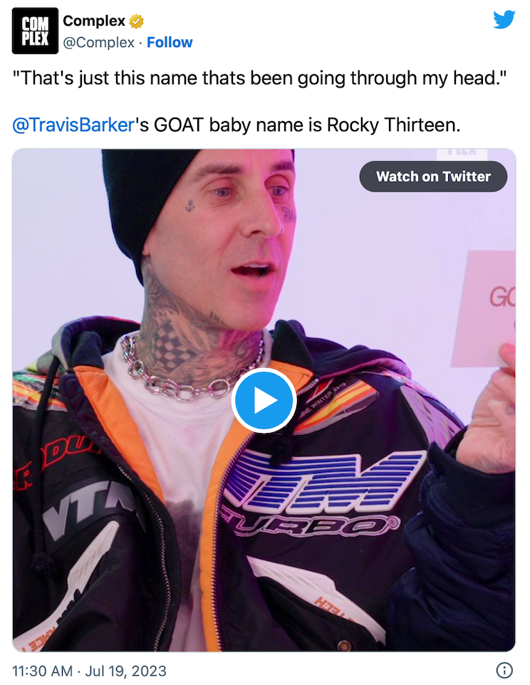 Travis Barker Tweet