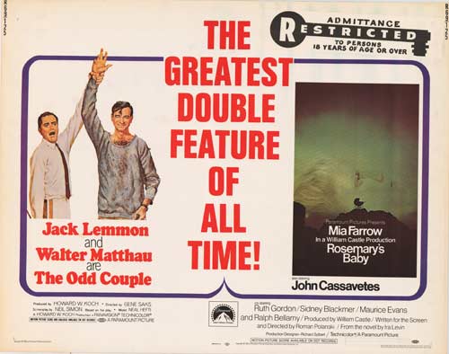 The Odd Couple / Rosemary's Baby poster