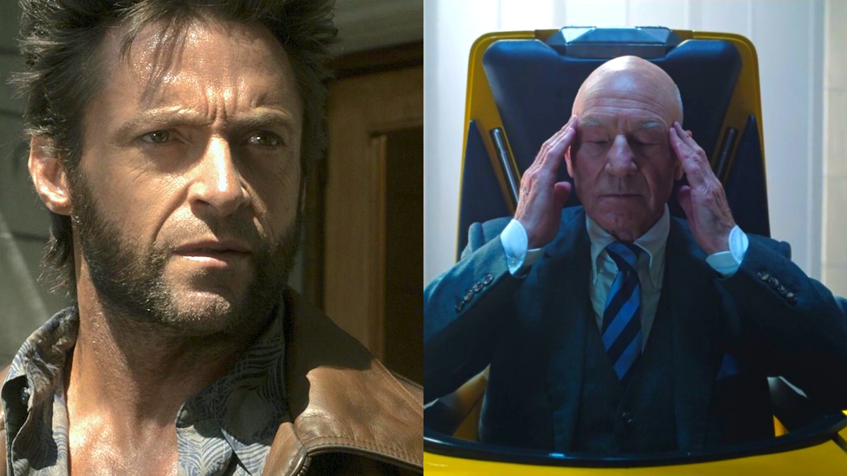 Hugh Jackman as Wolverine in 'X-Men: Days of Future Past' and Patrick Stewart as Professor X in 'Doctor Strange in the Multiverse of Madness'