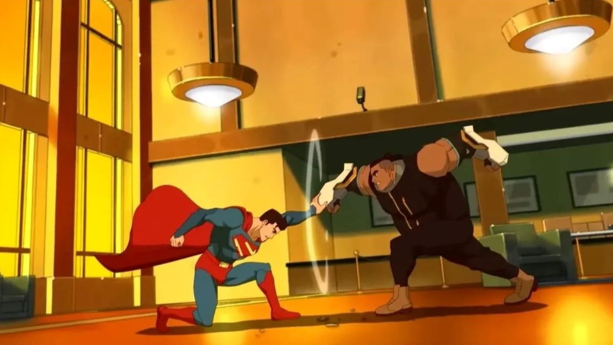 Rough House going fist-to-fist with Superman in 'My Adventures with Superman'.