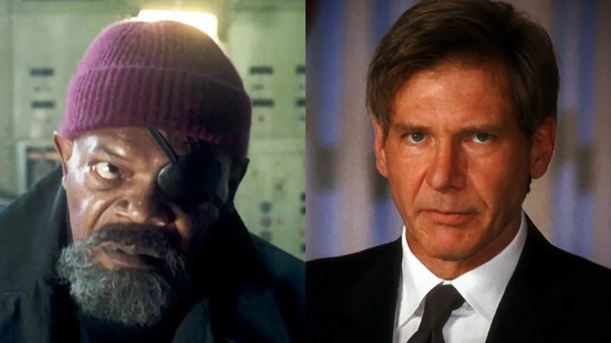 Samuel L. Jackson as Nick Fury in 'Secret Invasion'/Harrison Ford as President Marshall in 'Air Force One'