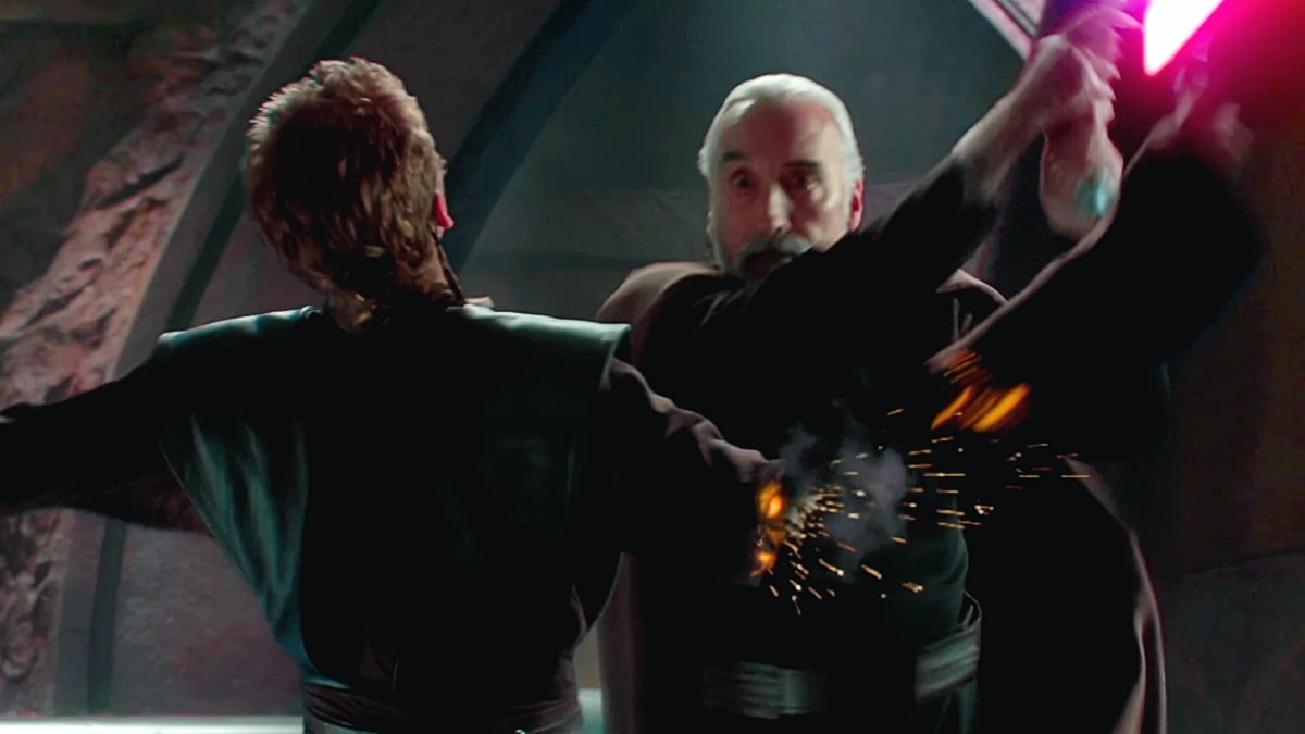 Count Dooku chopping off Anakin's arm