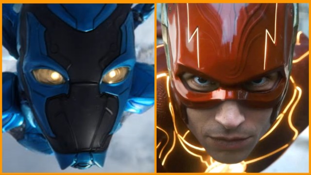 Xolo Mariduena as Blue Beetle/Ezra Miller as The Flash