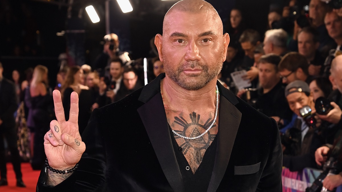 LONDON, ENGLAND - OCTOBER 16: Dave Bautista attends the "Glass Onion: A Knives Out Mystery" European Premiere Closing Night Gala during the 66th BFI London Film Festival at The Royal Festival Hall on October 16, 2022 in London, England.