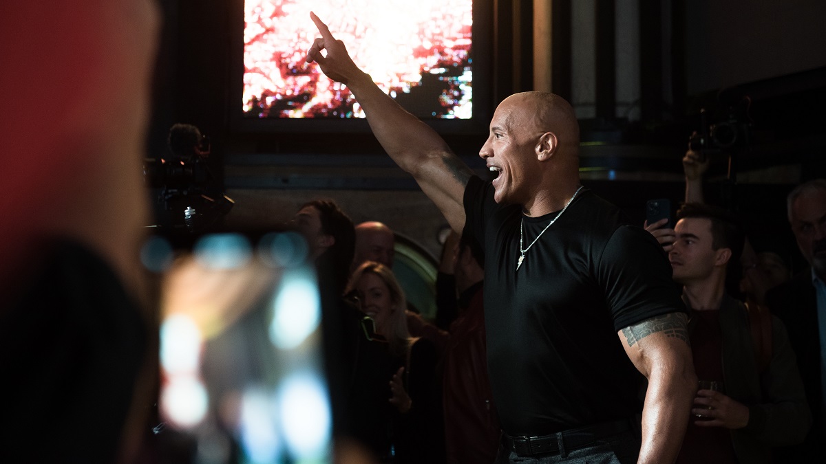 MADRID, SPAIN - OCTOBER 19: Actor Dwayne Johnson attends the "Black Adam" premiere at Cine Capitol on October 19, 2022 in Madrid, Spain.