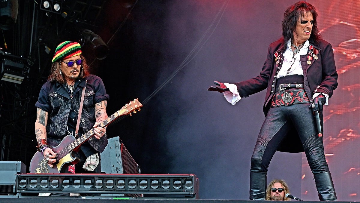 LANDGRAAF, NETHERLANDS - JUNE 17: Johnny Depp and Alice Cooper from Holllywood Vampires perform at the Pinkpop festival on June 17, 2023 in Landgraaf, Netherlands.