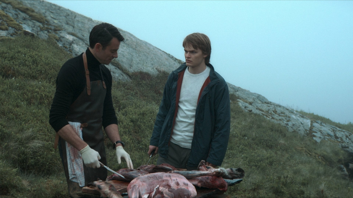 Gísli Örn Garðarsson with David Stakston in 'Ragnarok'
