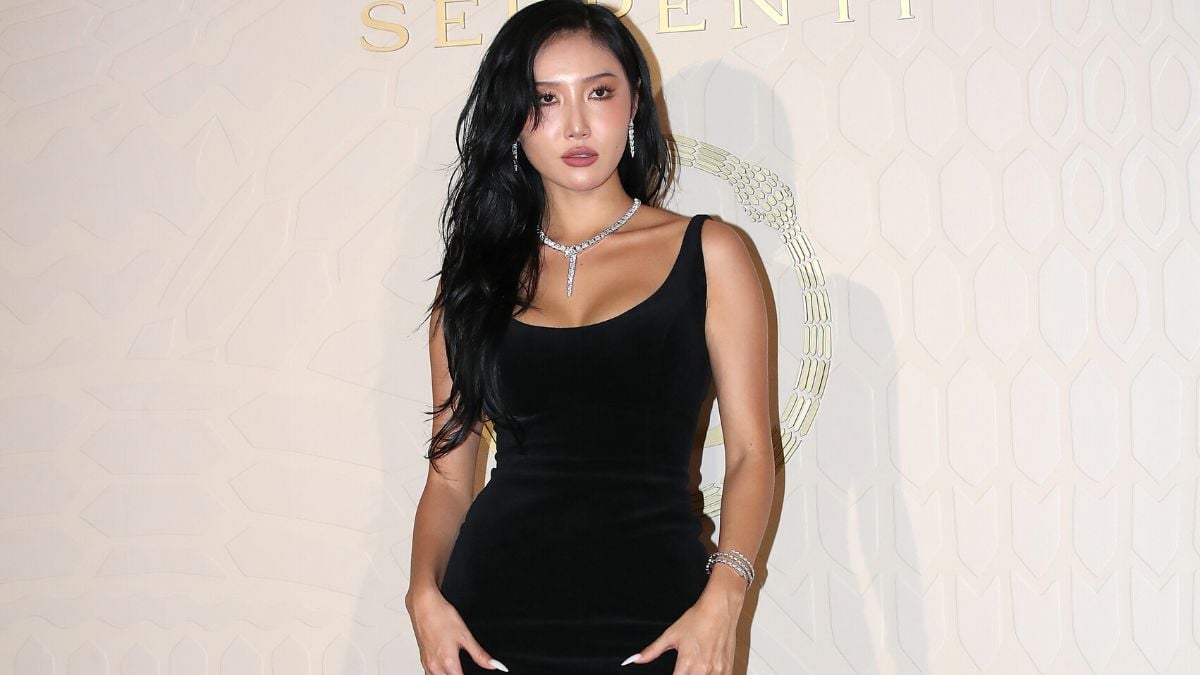SEOUL, SOUTH KOREA - JUNE 28: Hwasa of girl group MAMAMOO is seen at the BVLGARI Serpenti 75 years of infinite tales exhibition at Kukje Gallery on June 28, 2023 in Seoul, South Korea. 