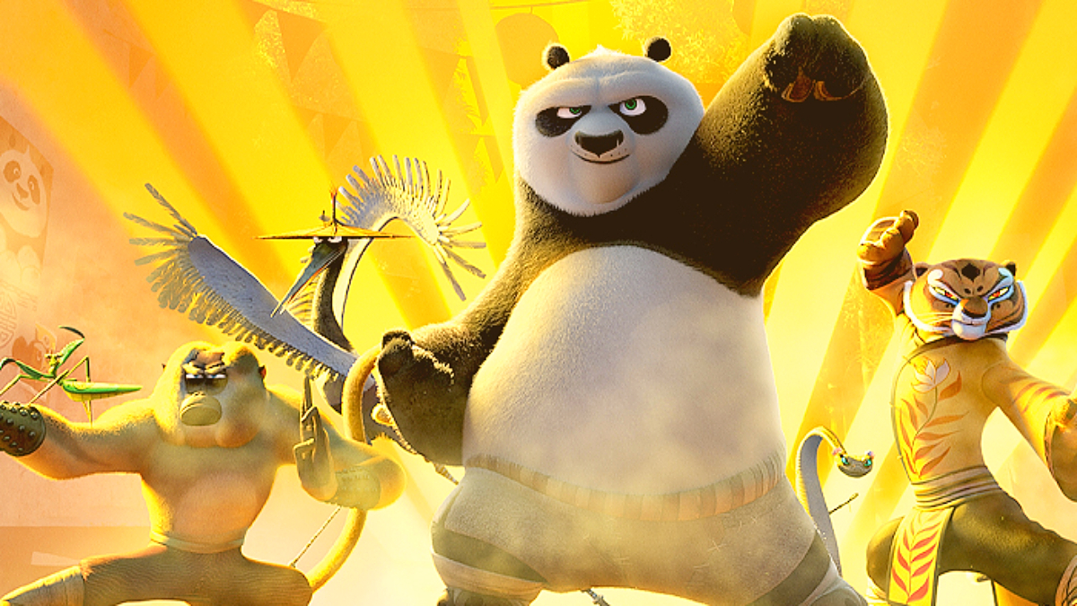The Furious Five and the Dragon Warrior in 'Kung Fu Panda'