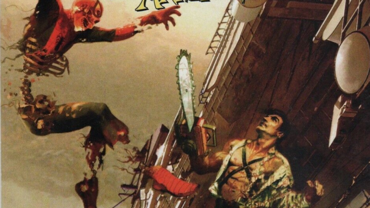 Ash Williams chainsawing zombie Spider-Man