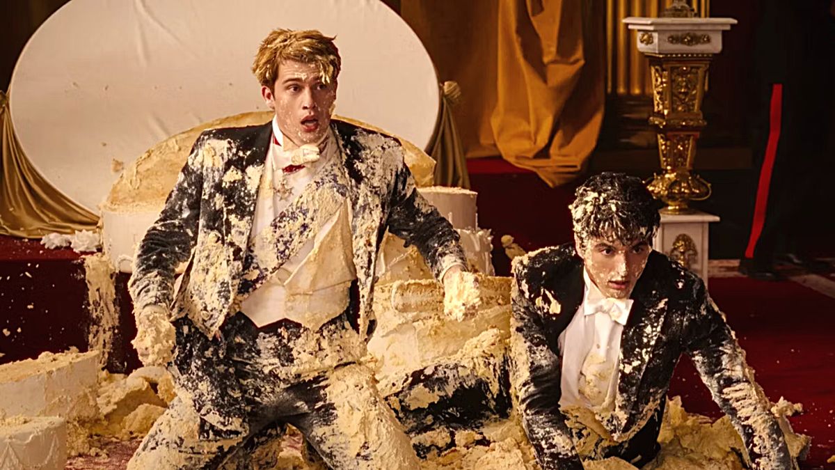 Nicholas Galitzine and Taylor Zakhar Perez in Prime Video's 'Red, White & Royal Blue'.