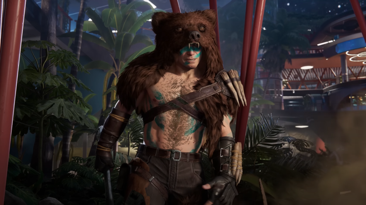 Grizzly parecendo ameaçador em Spider-Man 2 da Insomniac