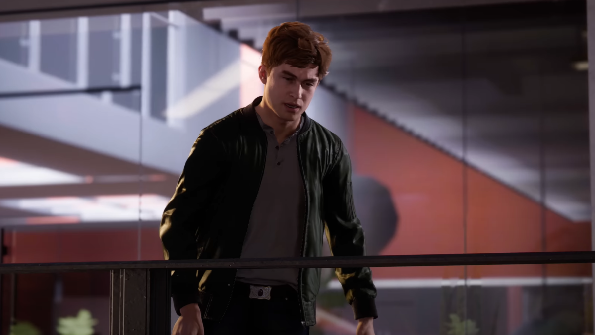 Harry Osborn grimacing in Insomniac's "Spider-Man 2"