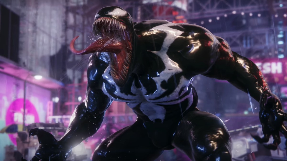 Venom screaming in Insomniac's "Spider-Man 2"