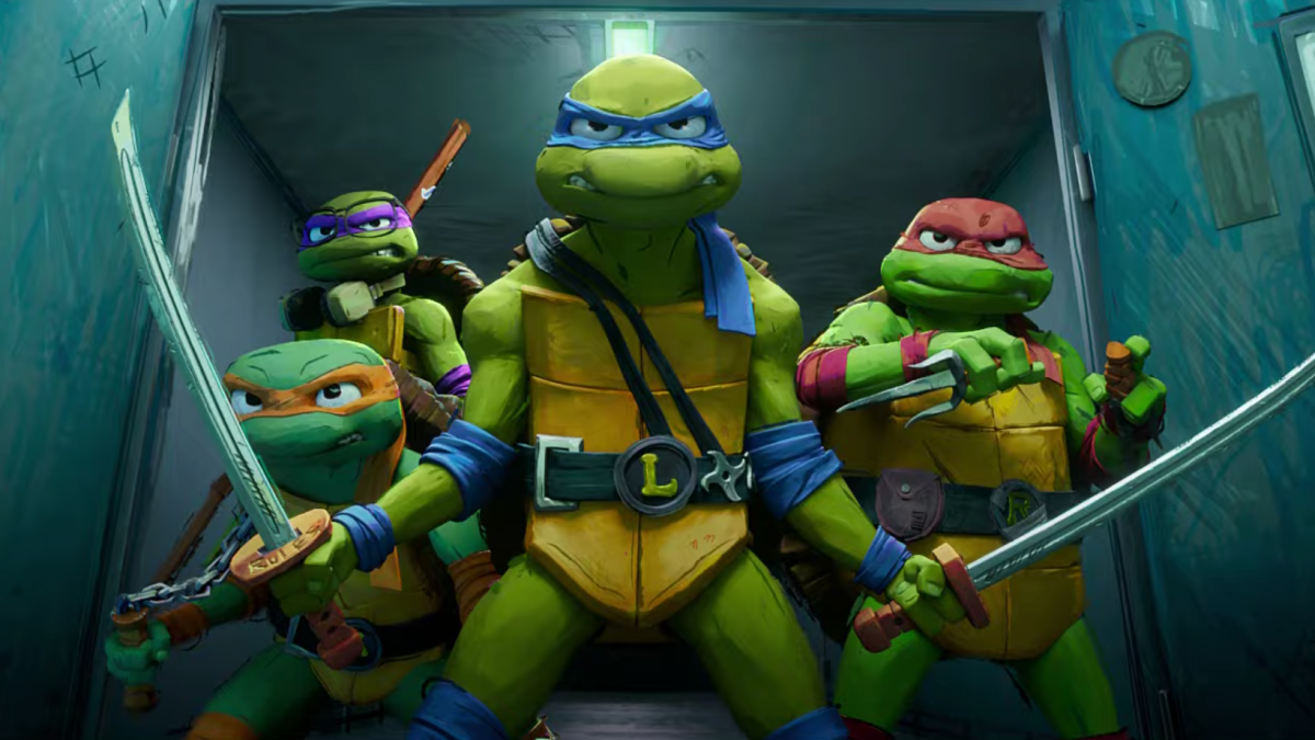 Leonardo leading the Ninja Turtles in 'Teenage Mutant Ninja Turtles: Mutant Mayhem'