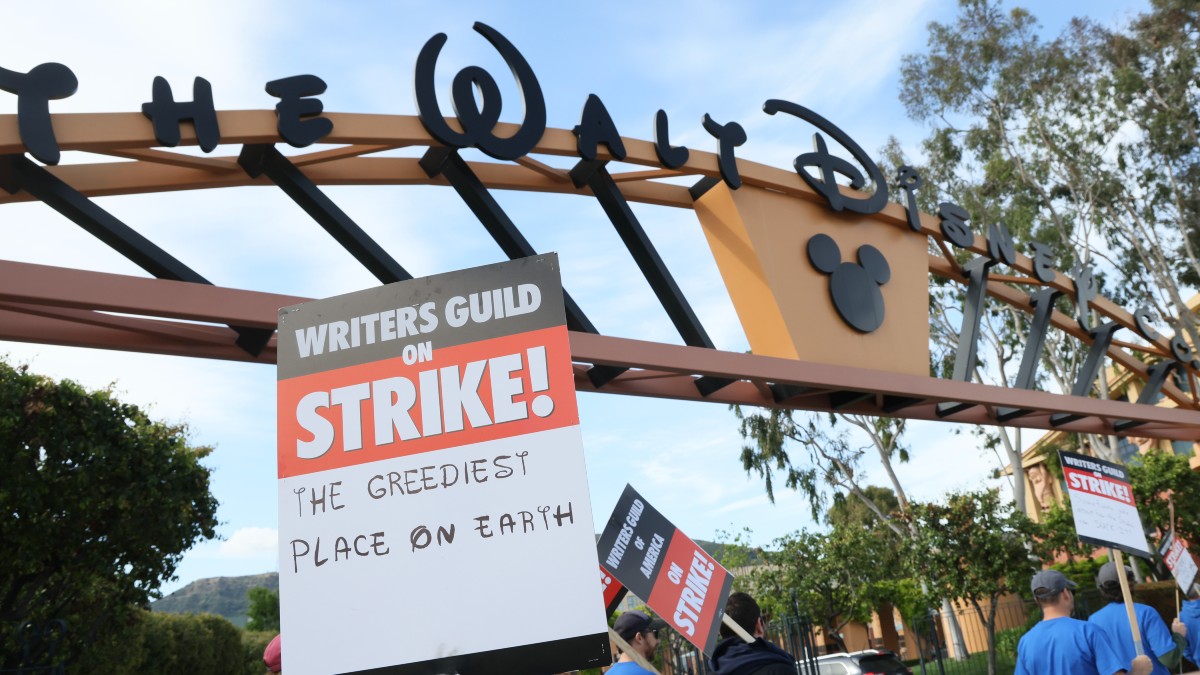 WGA strike outside Disney