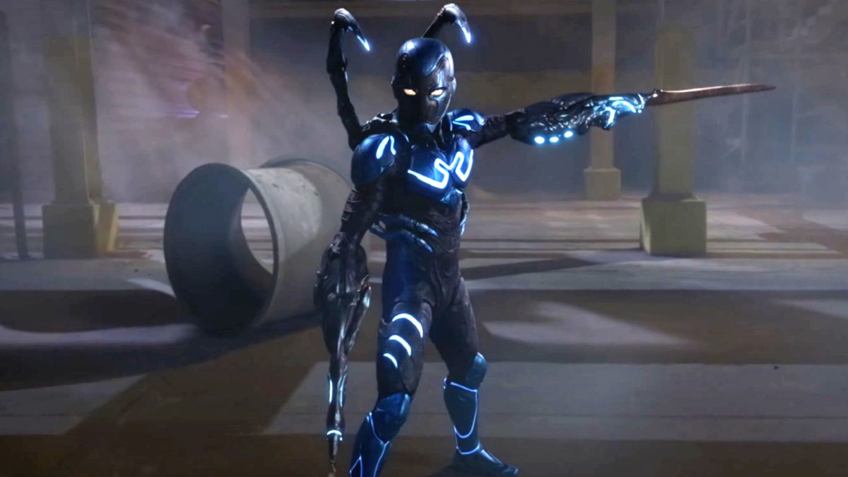 Xolo Maridueña as Blue Beetle in "Blue Beetle"