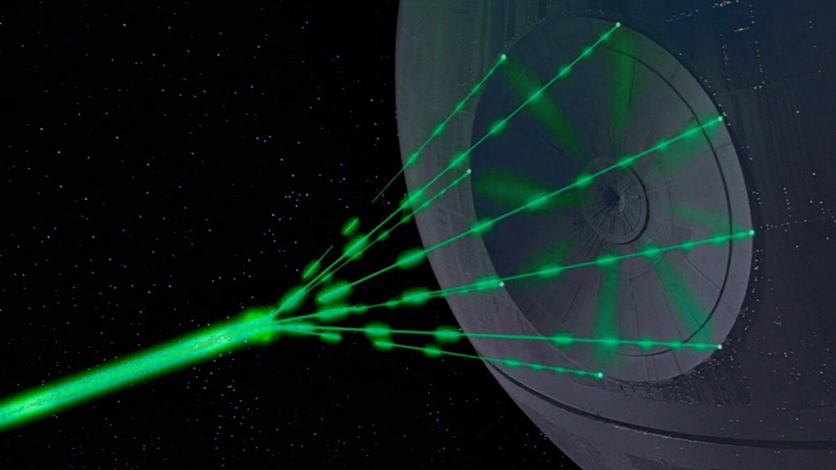 The Death Star firing laser