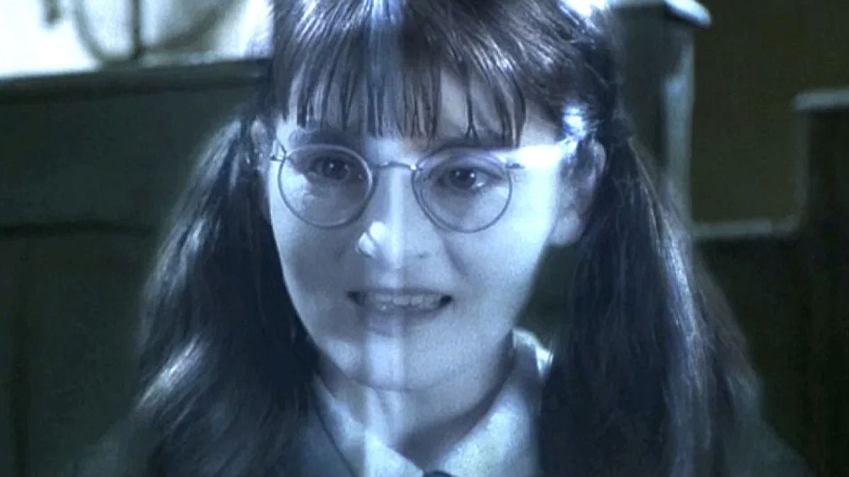 Shirley Henderson como Murta Que Geme em 'Harry Potter e a Câmara Secreta'.