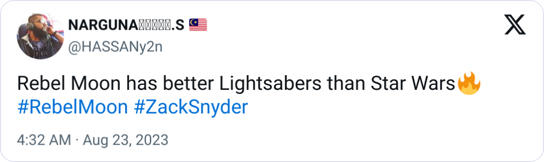 Rebel Moon has better lightsabers than Star Wars: Zack Snyder's