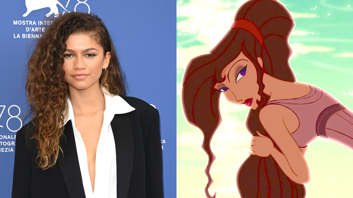 Zendaya next to Megara from Disney's 'Hercules'