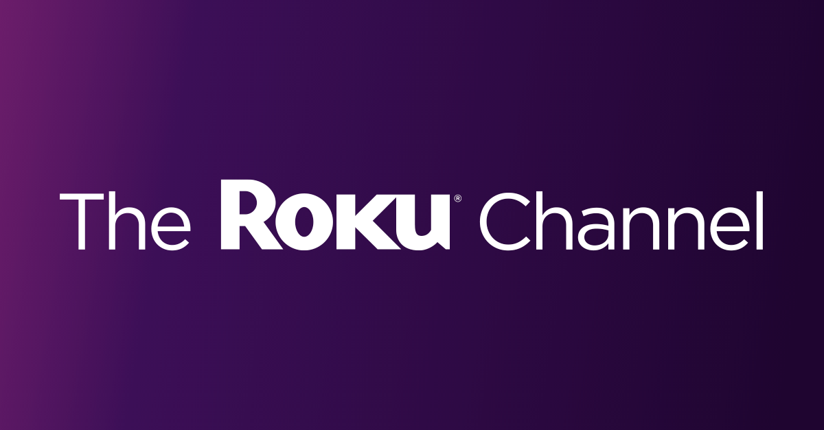 White letters read "The Roku Channel" against a purple background.