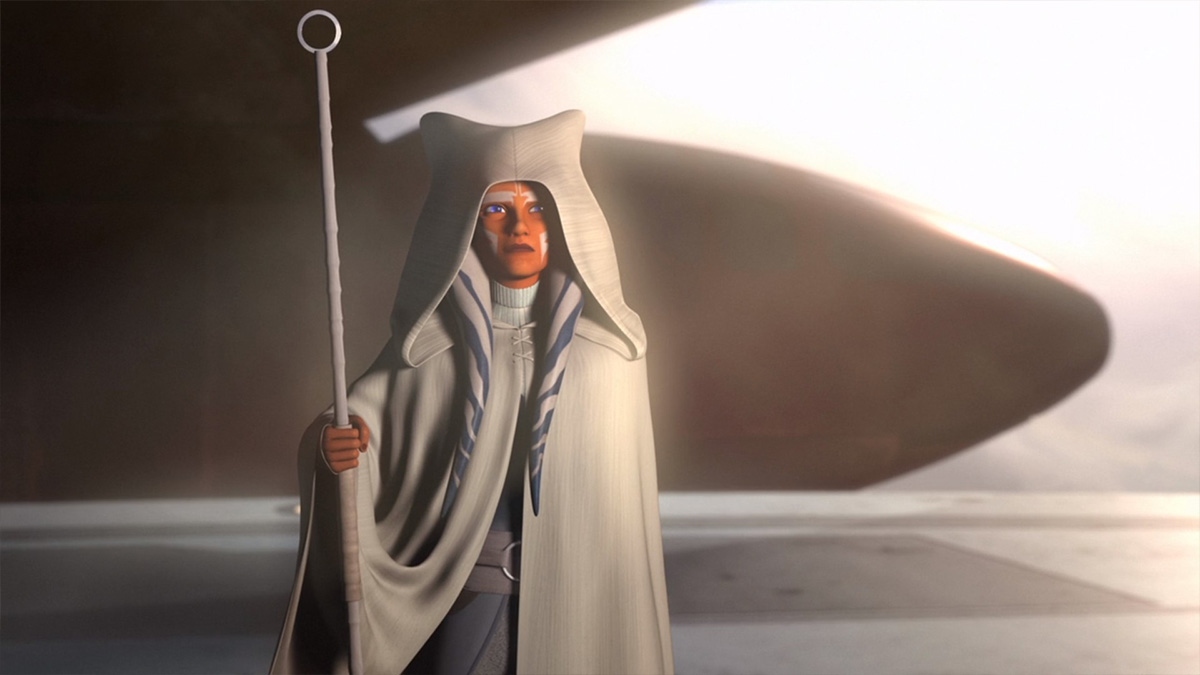 Ahsoka in her white robes Star Wars:Rebels