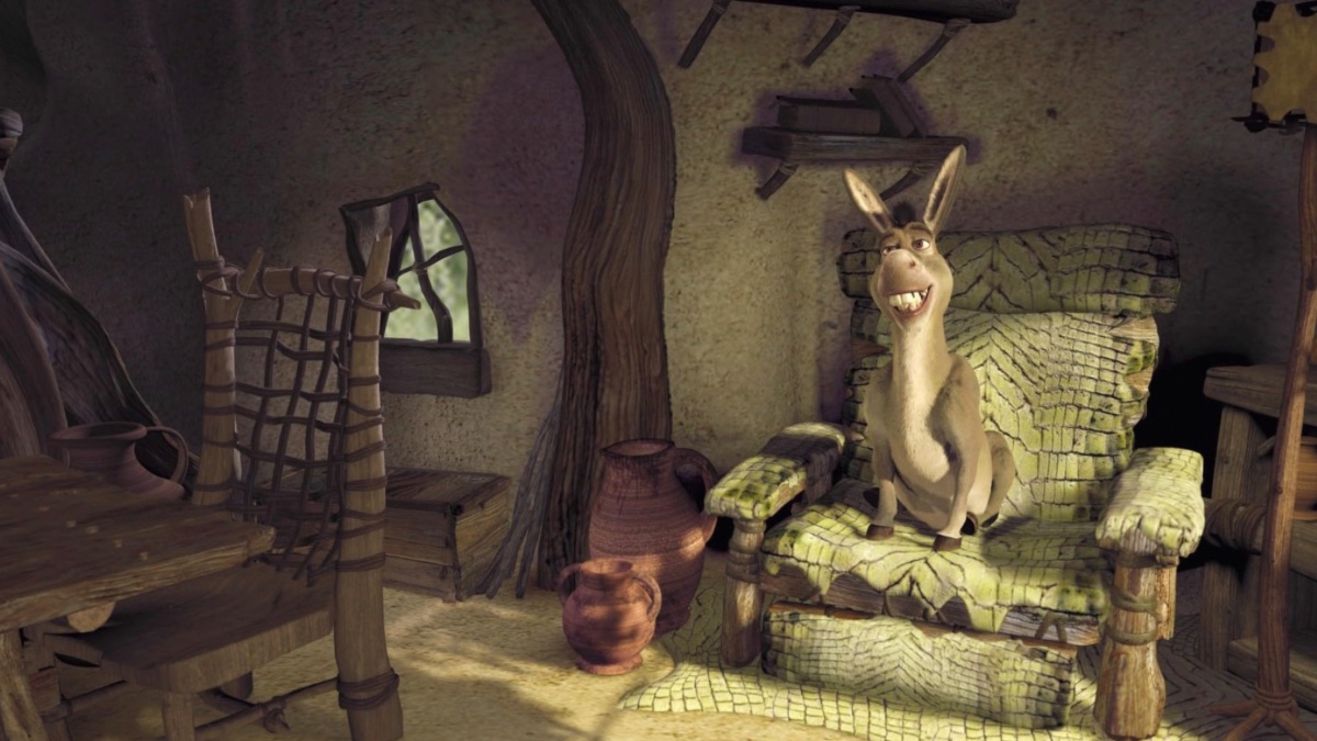 Donkey in Shrek’s lair