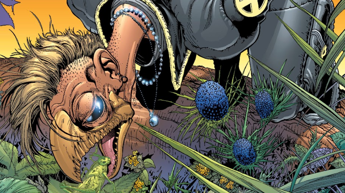 Beak eating a grasshopper on the cover of New X-Men #125