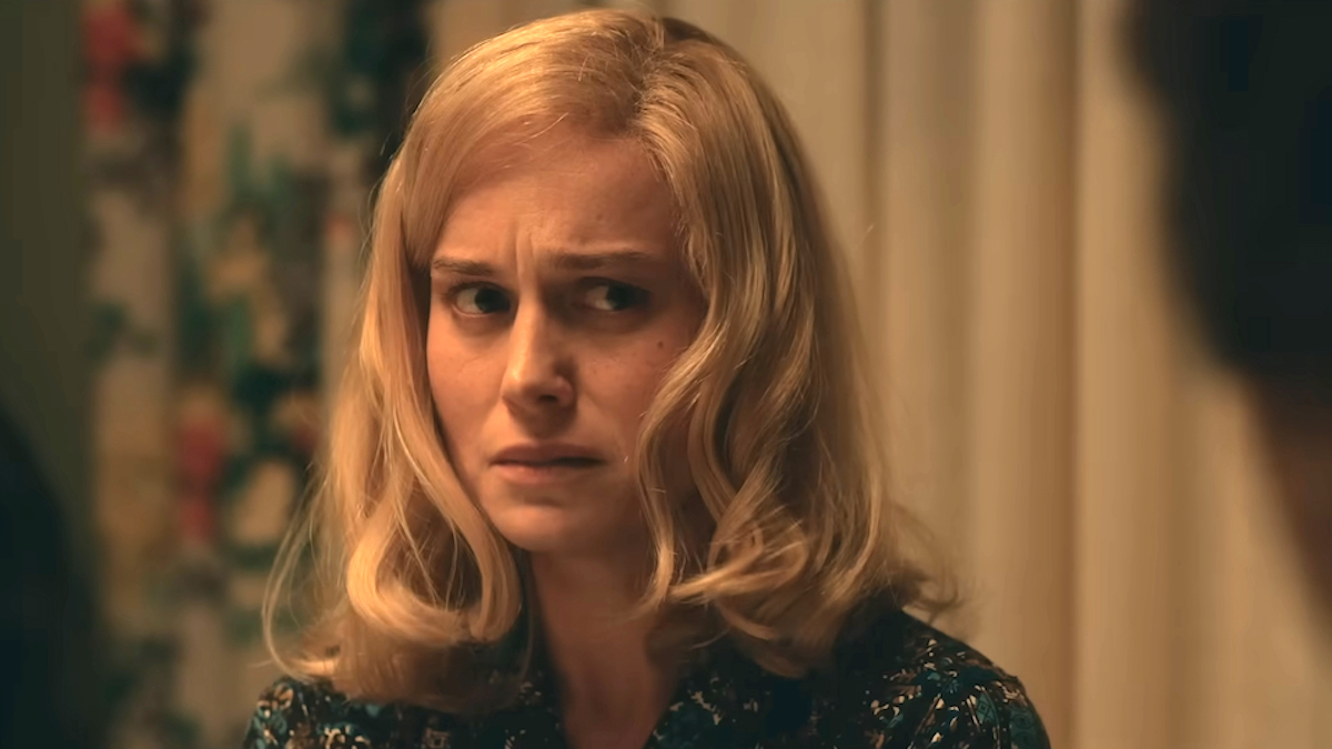 Brie Larson as Elizabeth Zott looking distressed in Apple TV Plus' Lessons in Chemistry.