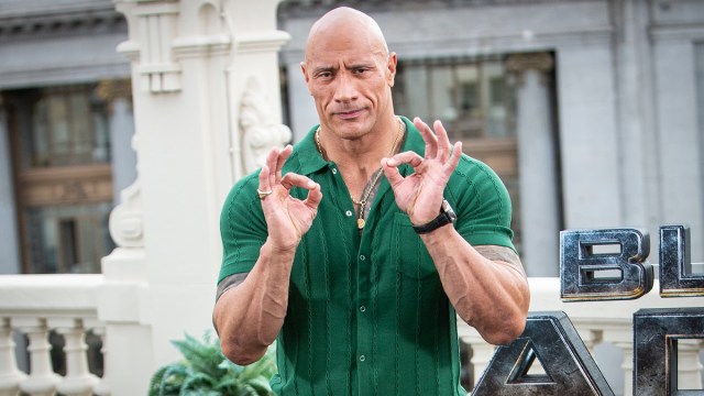MADRID, SPAIN - OCTOBER 19: US actor Dwayne Johnson attends the "Black Adam" photocall at NH Collection Madrid Eurobuilding hotel on October 19, 2022 in Madrid, Spain.