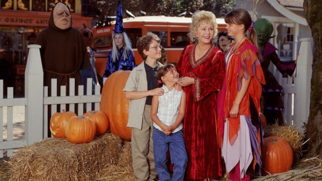 A still image from the film Halloweentown that shows some of the main cast.